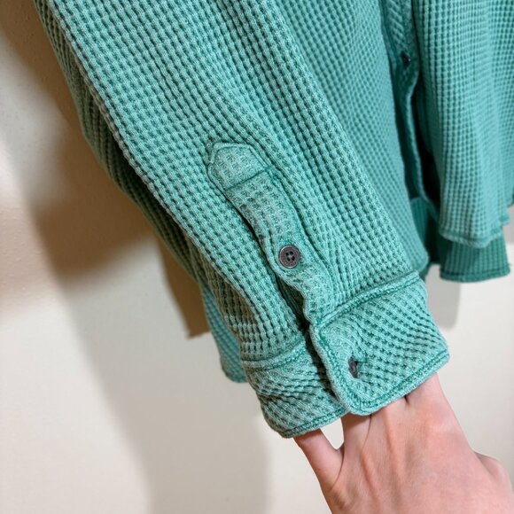 Aerie Lumber Jane Waffle Button Down Shirt Shacket - Picture 5 of 10
